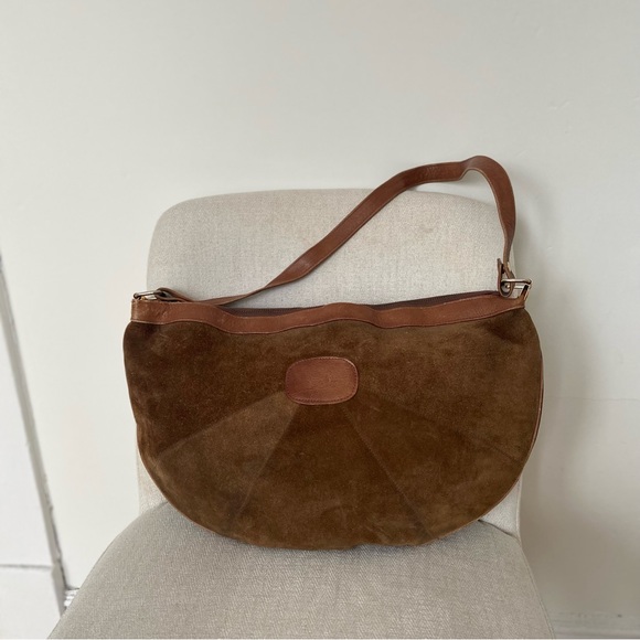 Vintage The Bay Made in Italy Suede Crescent Shoulder Bag - Picture 12 of 12